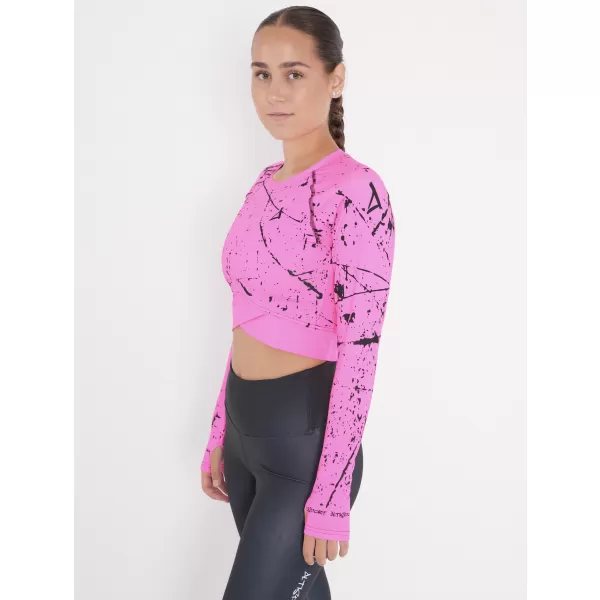  Ženski vrhunski funkcionalni skraćeni top s dugim rukavima ALTISPORT VOJ/ALW034TR04 FLUO RUŽIČASTA 