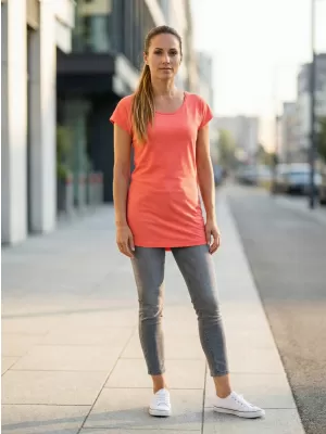 Ženska duga majica ALTISPORT NoPrint NP/ALW321 KORALJNI