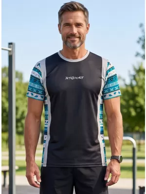 Muška funkcionalna premium majica ALTISPORT VOJ/ALM043TR01 CRNA I PLAVA