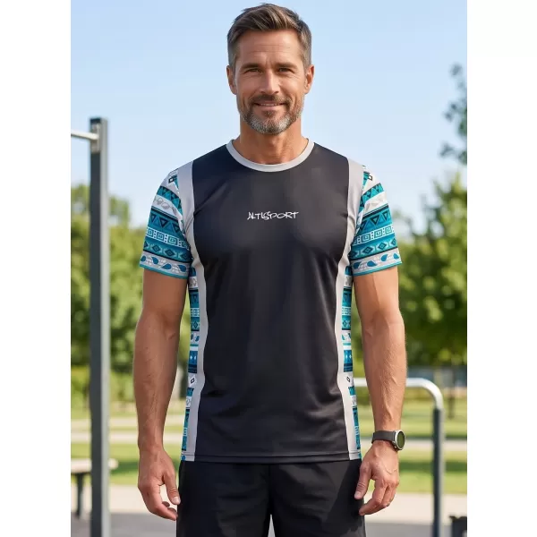  Muška funkcionalna premium majica ALTISPORT VOJ/ALM043TR01 CRNA I PLAVA 