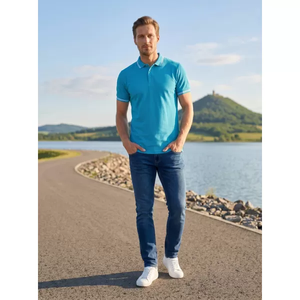  Muška majica s kragnom ALTISPORT NoPrint NP/ALM912 TIRKIZ 