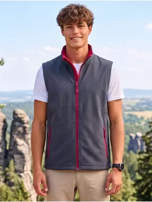 Muški softshell prsluk ALTISPORT NoPrint NP/ALM8211NJ ŽELJEZNO SIVA/CRVENA