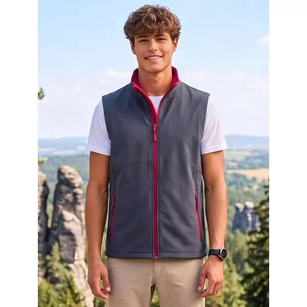  Muški softshell prsluk ALTISPORT NoPrint NP/ALM8211NJ ŽELJEZNO SIVA/CRVENA 