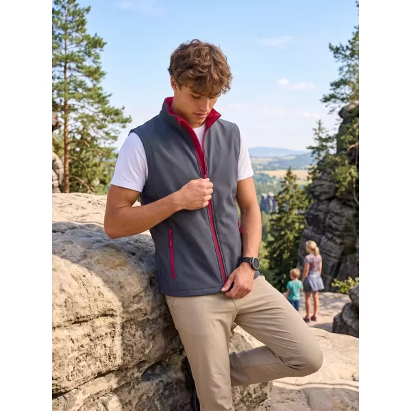  Muški softshell prsluk ALTISPORT NoPrint NP/ALM8211NJ ŽELJEZNO SIVA/CRVENA 