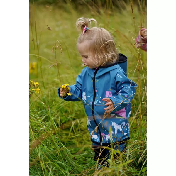  Dječja softshell jakna WAMU JEDNOROŽCI PLAVI 