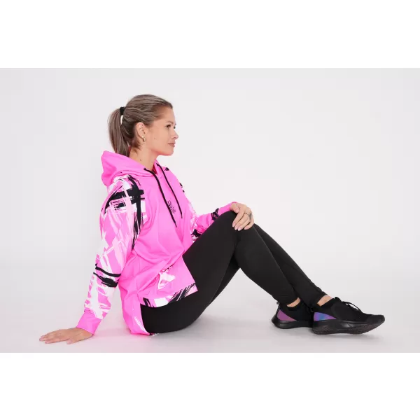  Ženski funkcionalni produljeni sweatshirt premium ALTISPORT VOJ/ALW039MI03 FLUO RUŽIČASTA 