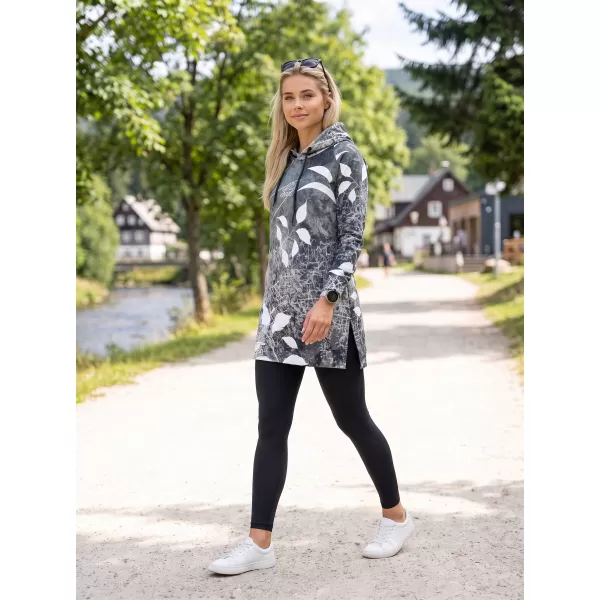  Ženski funkcionalni produljeni sweatshirt premium ALTISPORT VOJ/ALW020MI03 CRNO-BIJELO 