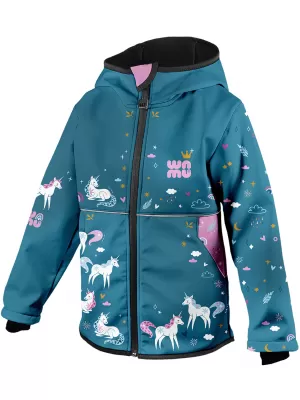 Dječja softshell jakna WAMU JEDNOROŽCI PLAVI