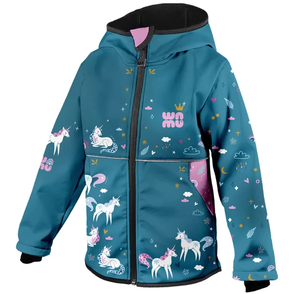  Dječja softshell jakna WAMU JEDNOROŽCI PLAVI 