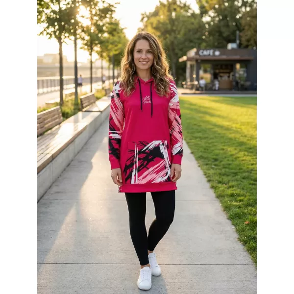  Ženski funkcionalni produljeni sweatshirt premium ALTISPORT VOJ/ALW039MI03 VIVA MAGENTA 