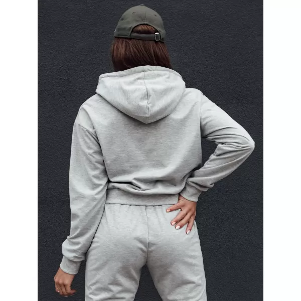  Ženska majica DSTREET TRENDHOOD SVIJETLO SIVE BOJE 