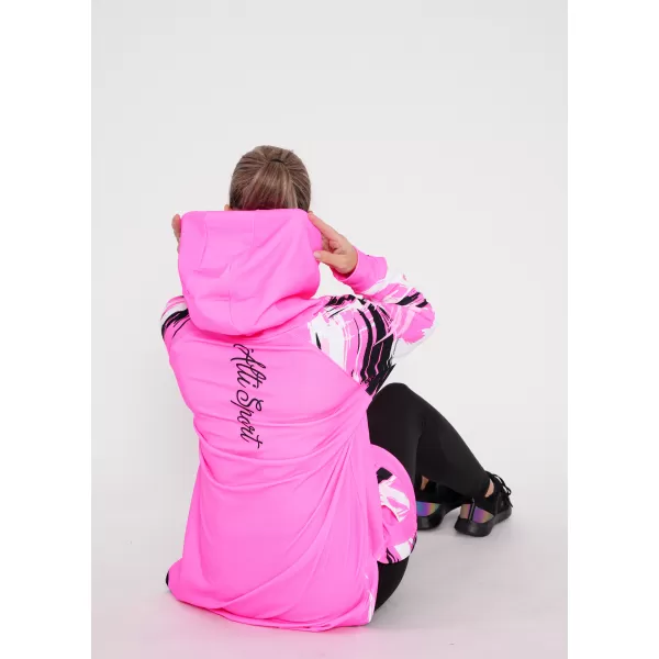  Ženski funkcionalni produljeni sweatshirt premium ALTISPORT VOJ/ALW039MI03 FLUO RUŽIČASTA 