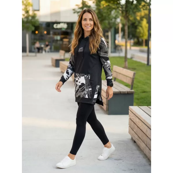  Ženski funkcionalni produljeni sweatshirt premium ALTISPORT VOJ/ALW039MI03 CRNO/BIJELO 