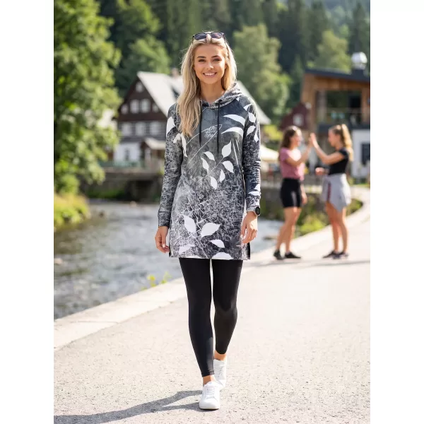  Ženski funkcionalni produljeni sweatshirt premium ALTISPORT VOJ/ALW020MI03 CRNO-BIJELO 