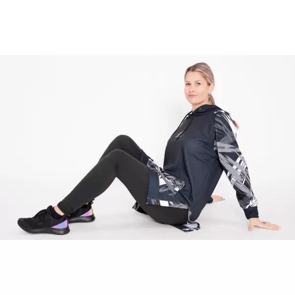 Ženski funkcionalni produljeni sweatshirt premium ALTISPORT VOJ/ALW039MI03 CRNO/BIJELO 
