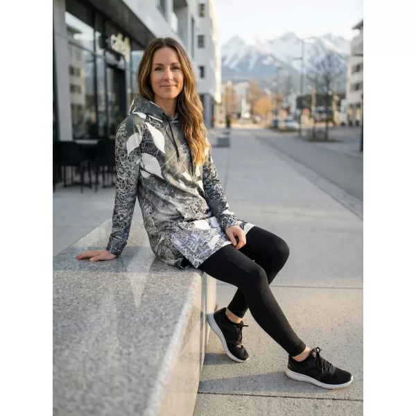  Ženski funkcionalni produljeni sweatshirt premium ALTISPORT VOJ/ALW020MI03 CRNO-BIJELO 