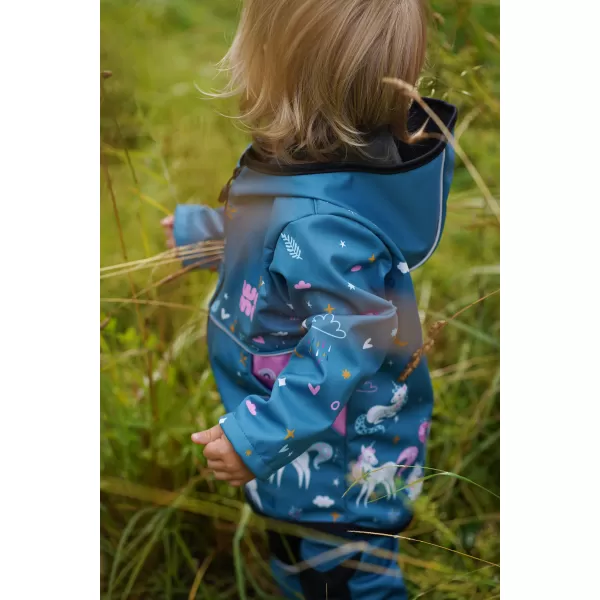 Dječja softshell jakna WAMU JEDNOROŽCI PLAVI 