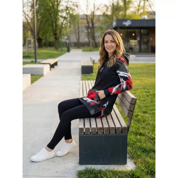  Ženski funkcionalni produljeni sweatshirt premium ALTISPORT VOJ/ALW039MI03 CRNO/CRVENO 