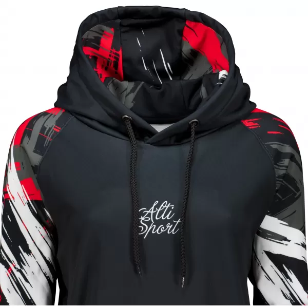  Ženski funkcionalni produljeni sweatshirt premium ALTISPORT VOJ/ALW039MI03 CRNO/CRVENO 