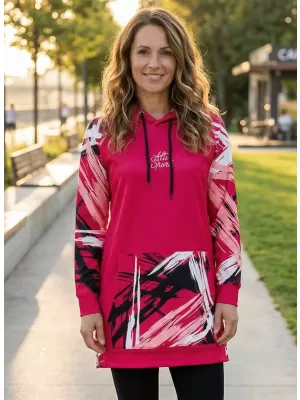 Ženski funkcionalni produljeni sweatshirt premium ALTISPORT VOJ/ALW039MI03 VIVA MAGENTA