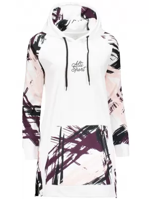 Ženski funkcionalni produljeni sweatshirt premium ALTISPORT VOJ/ALW039MI03 BIJELA