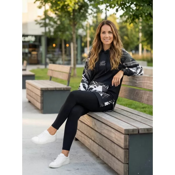  Ženski funkcionalni produljeni sweatshirt premium ALTISPORT VOJ/ALW039MI03 CRNO/BIJELO 