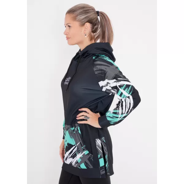  Ženski funkcionalni produljeni sweatshirt premium ALTISPORT VOJ/ALW039MI03 CRNO/TIRKIZNO 
