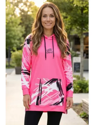 Ženski funkcionalni produljeni sweatshirt premium ALTISPORT VOJ/ALW039MI03 FLUO RUŽIČASTA