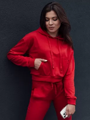 Ženska majica DSTREET TRENDHOOD CRVENI