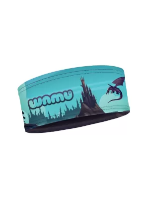 Dječja sportska traka za glavu DRAGON FANTASY BLUE WAMU