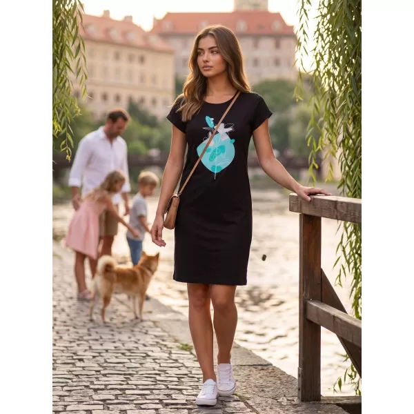  Ženska duga majica/haljina ALTISPORT ALW187178 CRNA I PLAVA 