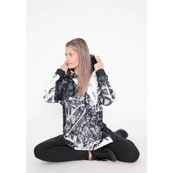  Ženski funkcionalni produljeni sweatshirt premium ALTISPORT VOJ/ALW018MI03 CRNO-BIJELO 