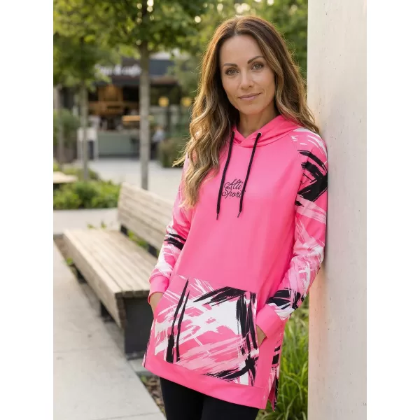  Ženski funkcionalni produljeni sweatshirt premium ALTISPORT VOJ/ALW039MI03 FLUO RUŽIČASTA 