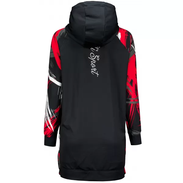  Ženski funkcionalni produljeni sweatshirt premium ALTISPORT VOJ/ALW039MI03 CRNO/CRVENO 