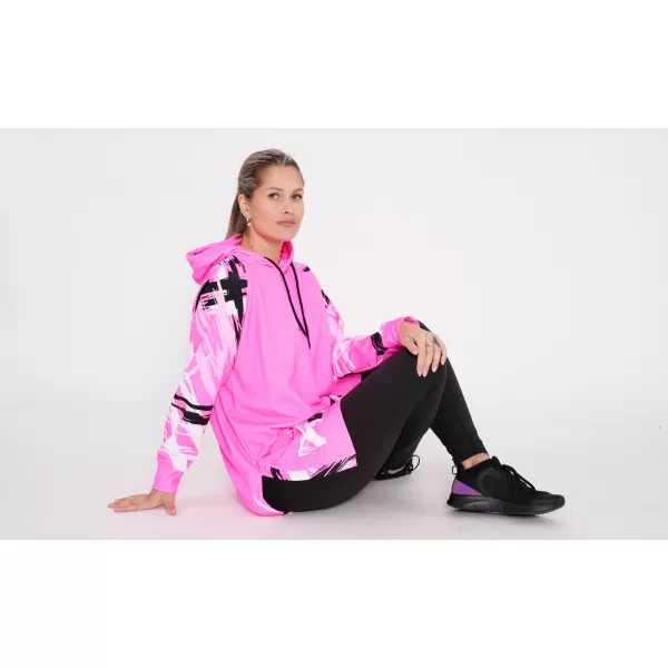  Ženski funkcionalni produljeni sweatshirt premium ALTISPORT VOJ/ALW039MI03 FLUO RUŽIČASTA 