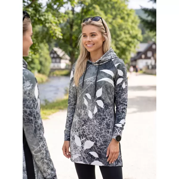  Ženski funkcionalni produljeni sweatshirt premium ALTISPORT VOJ/ALW020MI03 CRNO-BIJELO 