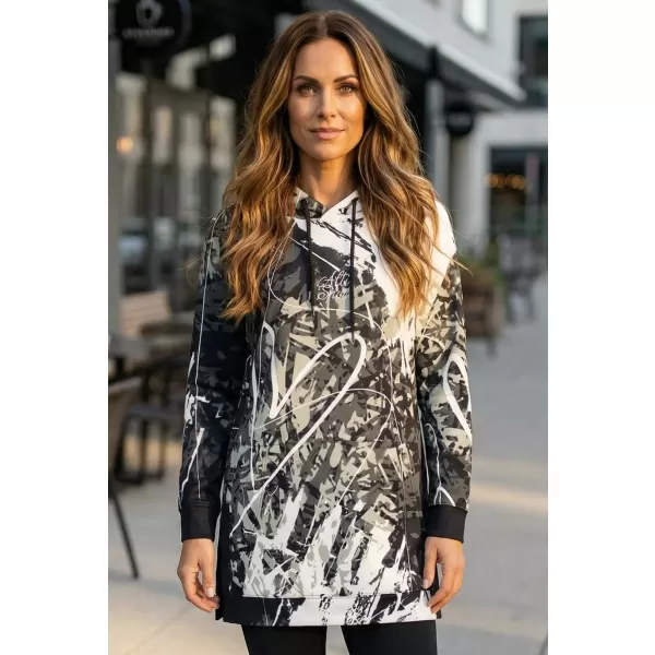  Ženski funkcionalni produljeni sweatshirt premium ALTISPORT VOJ/ALW018MI03 CRNO-BIJELO 