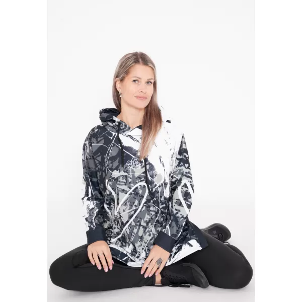  Ženski funkcionalni produljeni sweatshirt premium ALTISPORT VOJ/ALW018MI03 CRNO-BIJELO 