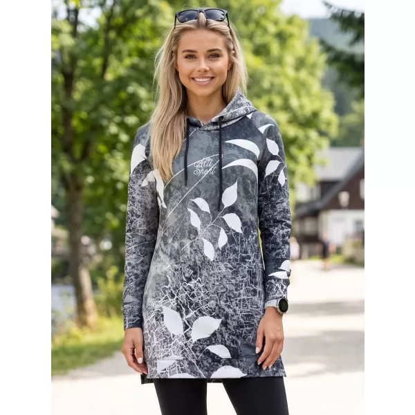  Ženski funkcionalni produljeni sweatshirt premium ALTISPORT VOJ/ALW020MI03 CRNO-BIJELO 