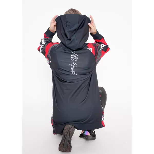  Ženski funkcionalni produljeni sweatshirt premium ALTISPORT VOJ/ALW039MI03 CRNO/CRVENO 
