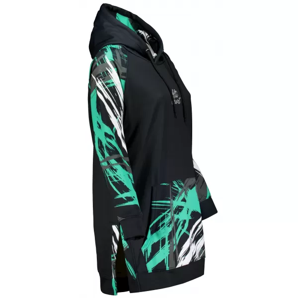  Ženski funkcionalni produljeni sweatshirt premium ALTISPORT VOJ/ALW039MI03 CRNO/TIRKIZNO 