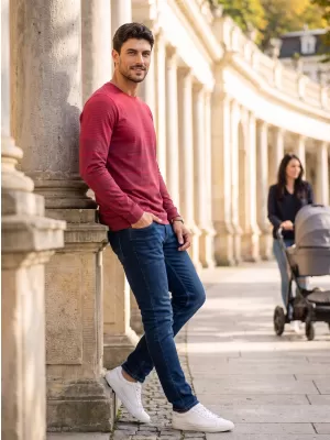 Muška majica kratkih rukava ALTISPORT DAIRUS TAMNOCRVENA