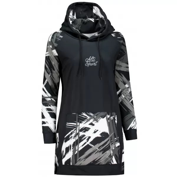  Ženski funkcionalni produljeni sweatshirt premium ALTISPORT VOJ/ALW039MI03 CRNO/BIJELO 