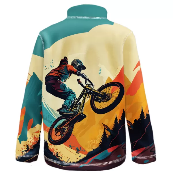  Dječja majica od flisa WAMU MOUNTAIN BIKE ZELENA 