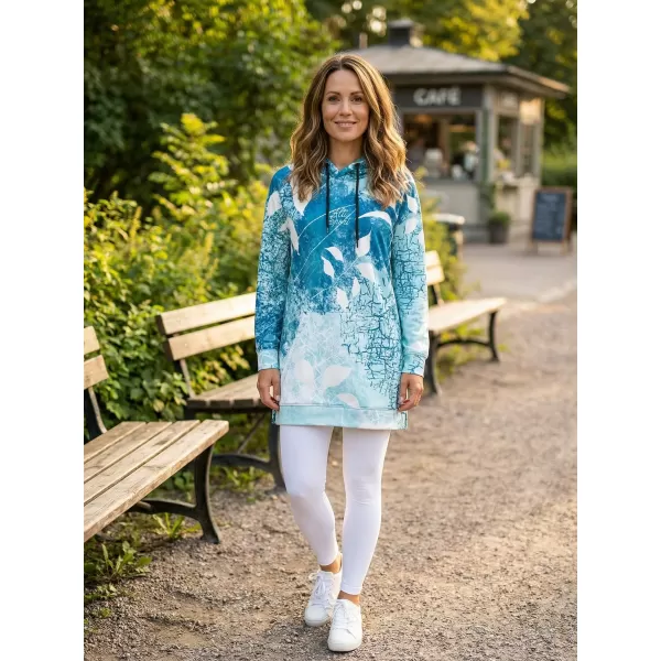 Ženski funkcionalni produljeni sweatshirt premium ALTISPORT VOJ/ALW020MI03 PLAVA 