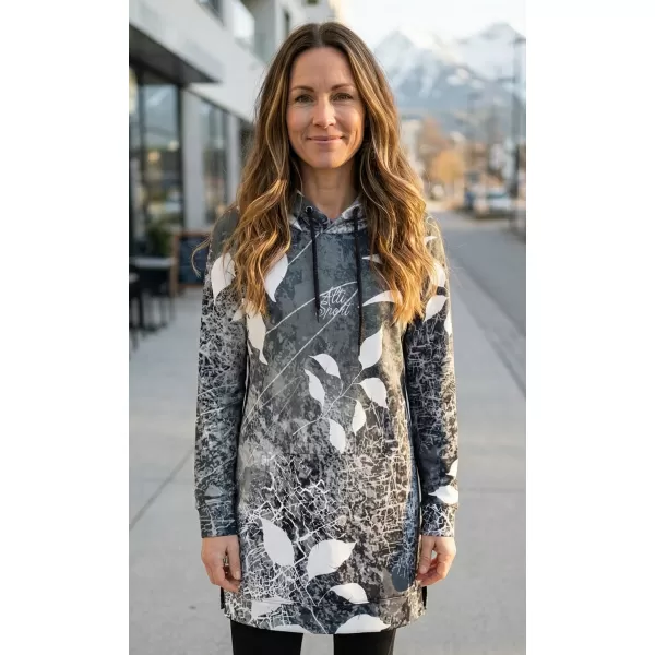  Ženski funkcionalni produljeni sweatshirt premium ALTISPORT VOJ/ALW020MI03 CRNO-BIJELO 