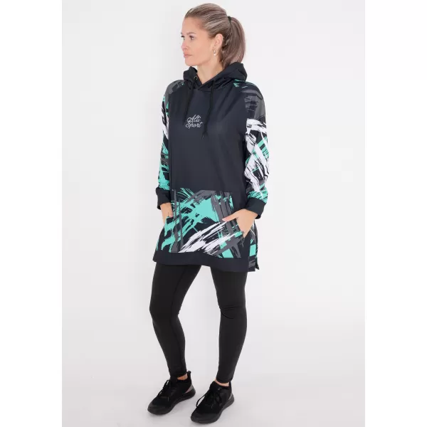  Ženski funkcionalni produljeni sweatshirt premium ALTISPORT VOJ/ALW039MI03 CRNO/TIRKIZNO 