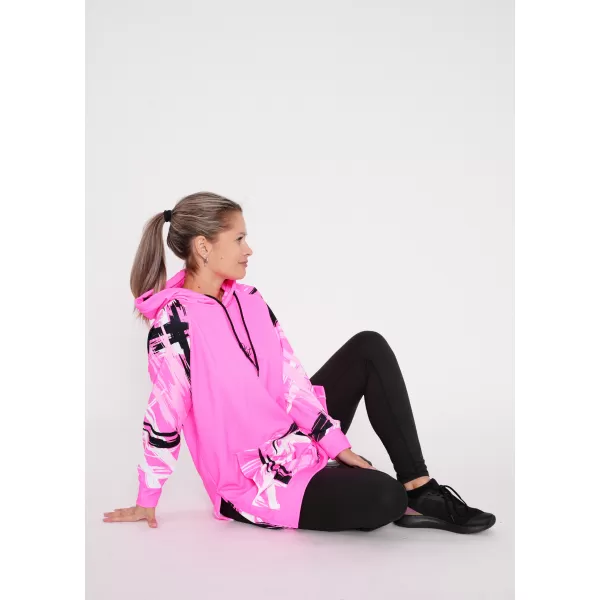  Ženski funkcionalni produljeni sweatshirt premium ALTISPORT VOJ/ALW039MI03 FLUO RUŽIČASTA 