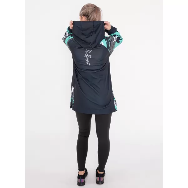  Ženski funkcionalni produljeni sweatshirt premium ALTISPORT VOJ/ALW039MI03 CRNO/TIRKIZNO 