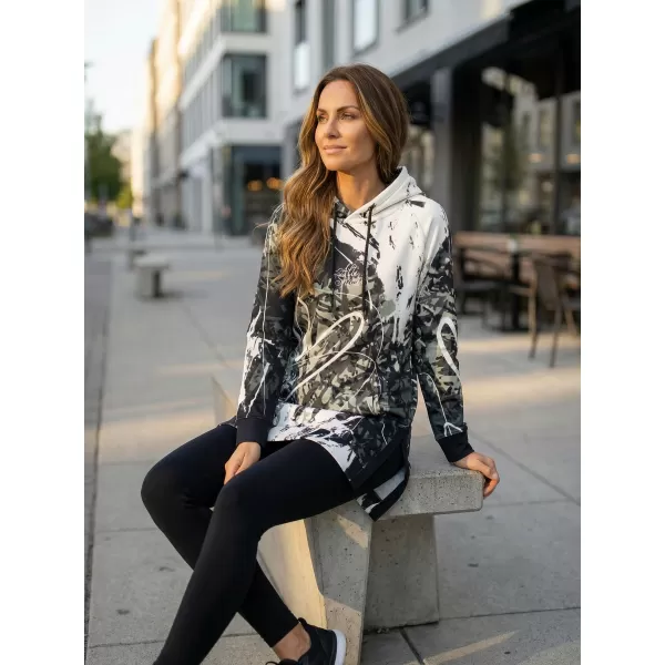  Ženski funkcionalni produljeni sweatshirt premium ALTISPORT VOJ/ALW018MI03 CRNO-BIJELO 